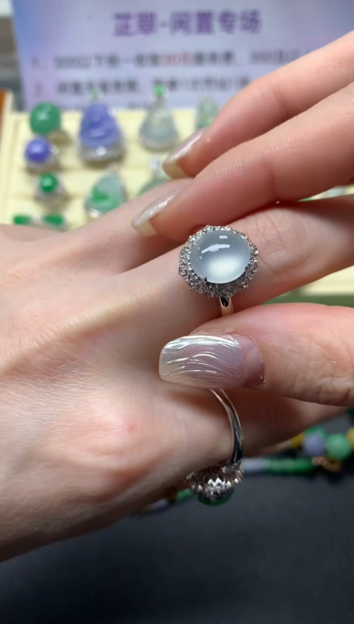 【闪购商品】翡翠戒指18K金镶嵌戒指|6800+680