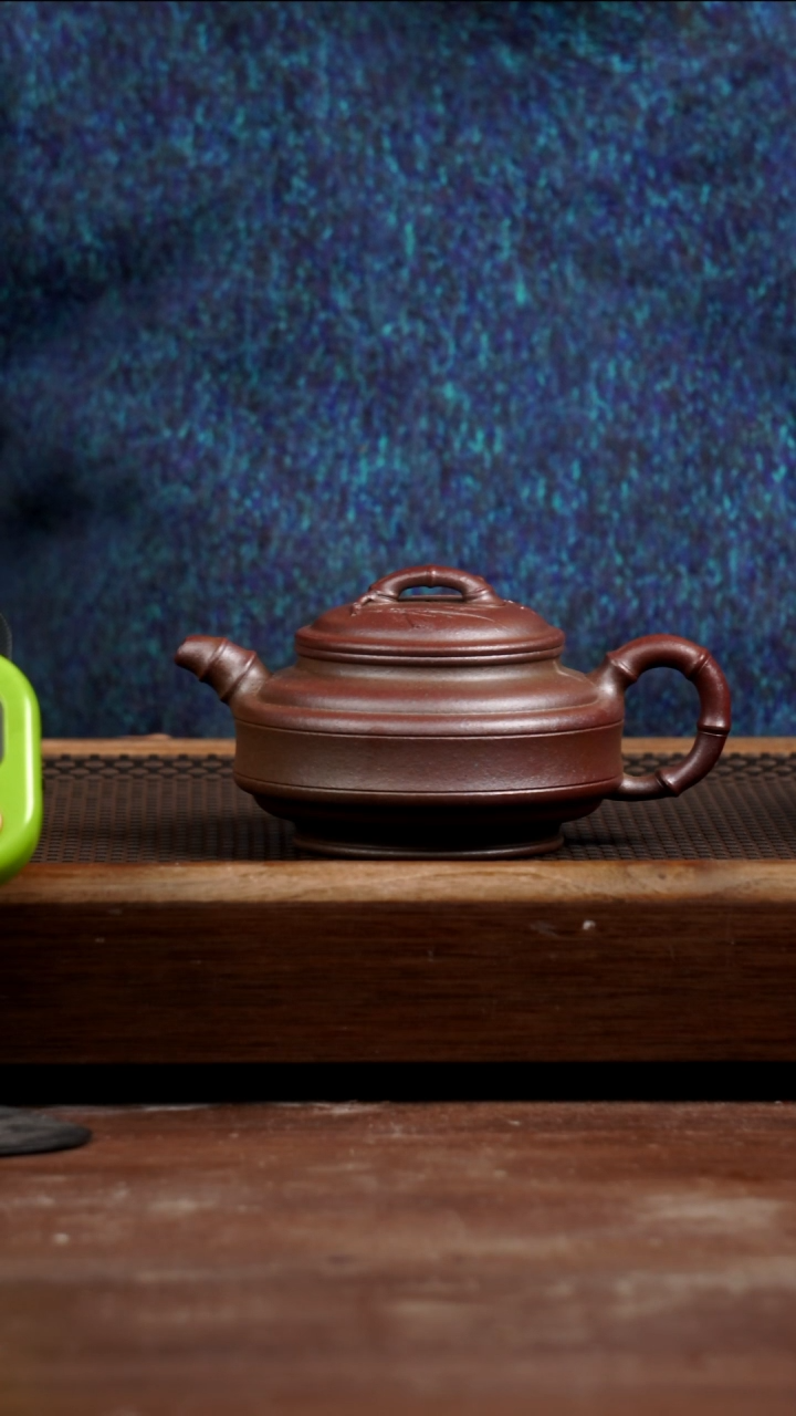 茶壶紫砂和*桃花泥柴烧双线竹鼓275CC