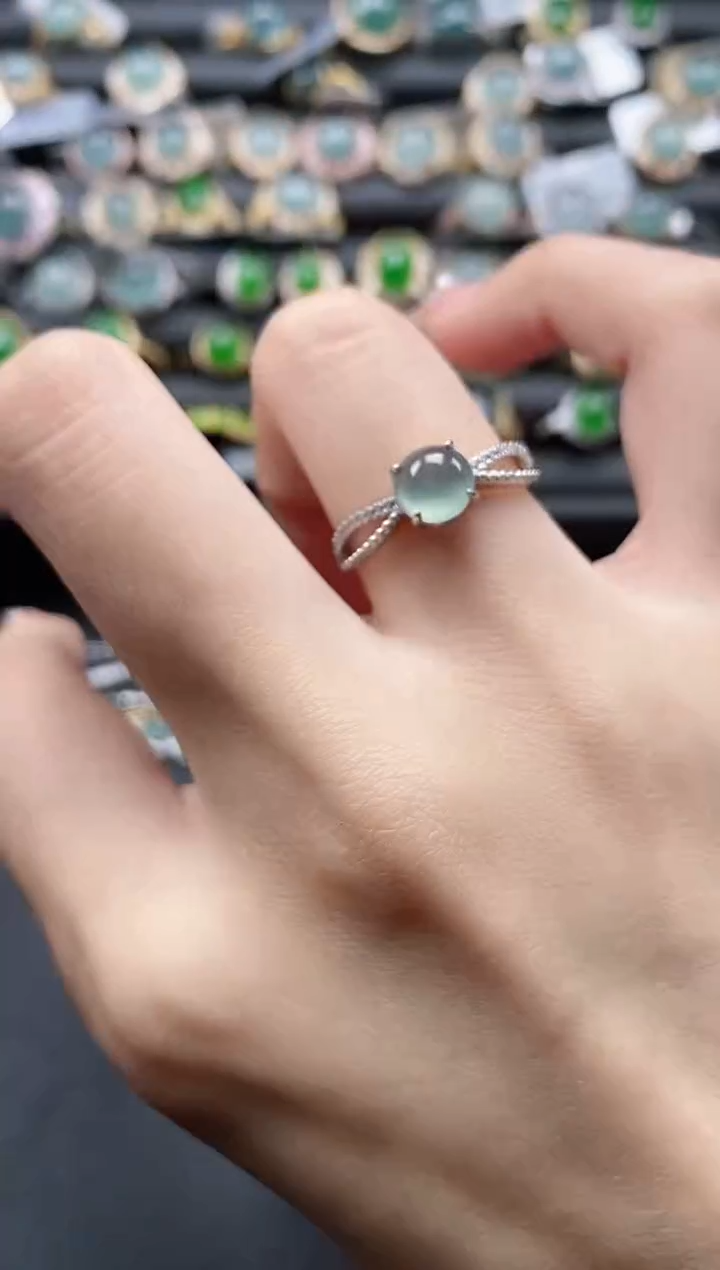 【闪购商品】翡翠戒指银S925镶嵌51151