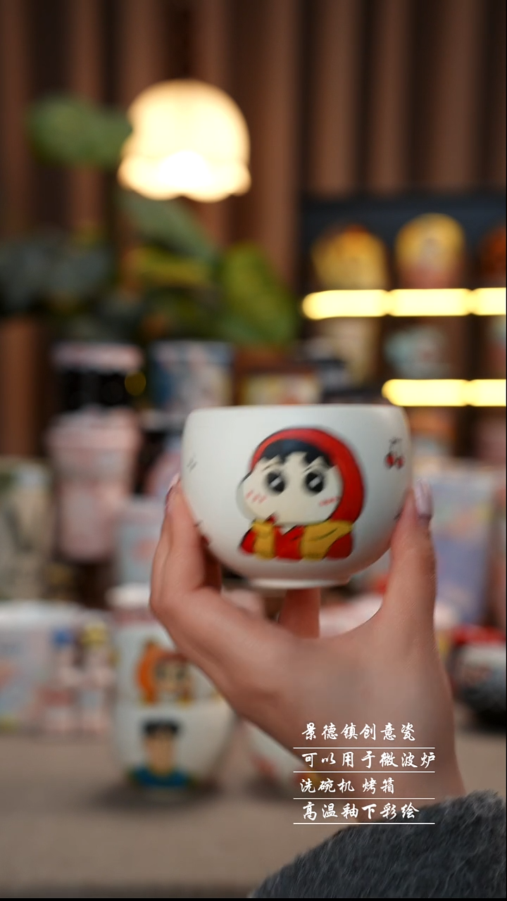 （拍下备注角色）蜡笔小新一家人蛋杯景德镇陶瓷手工手绘创意瓷