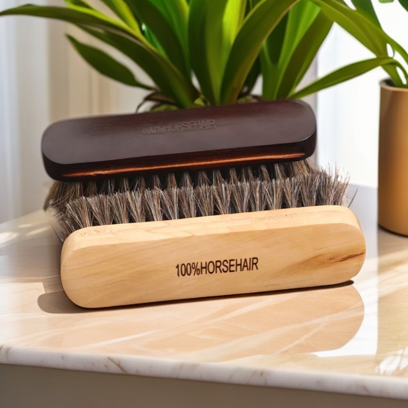 榉木马毛刷 桌面毛屑清理 植鞣革雾蜡皮 保养除尘马鬃毛刷 