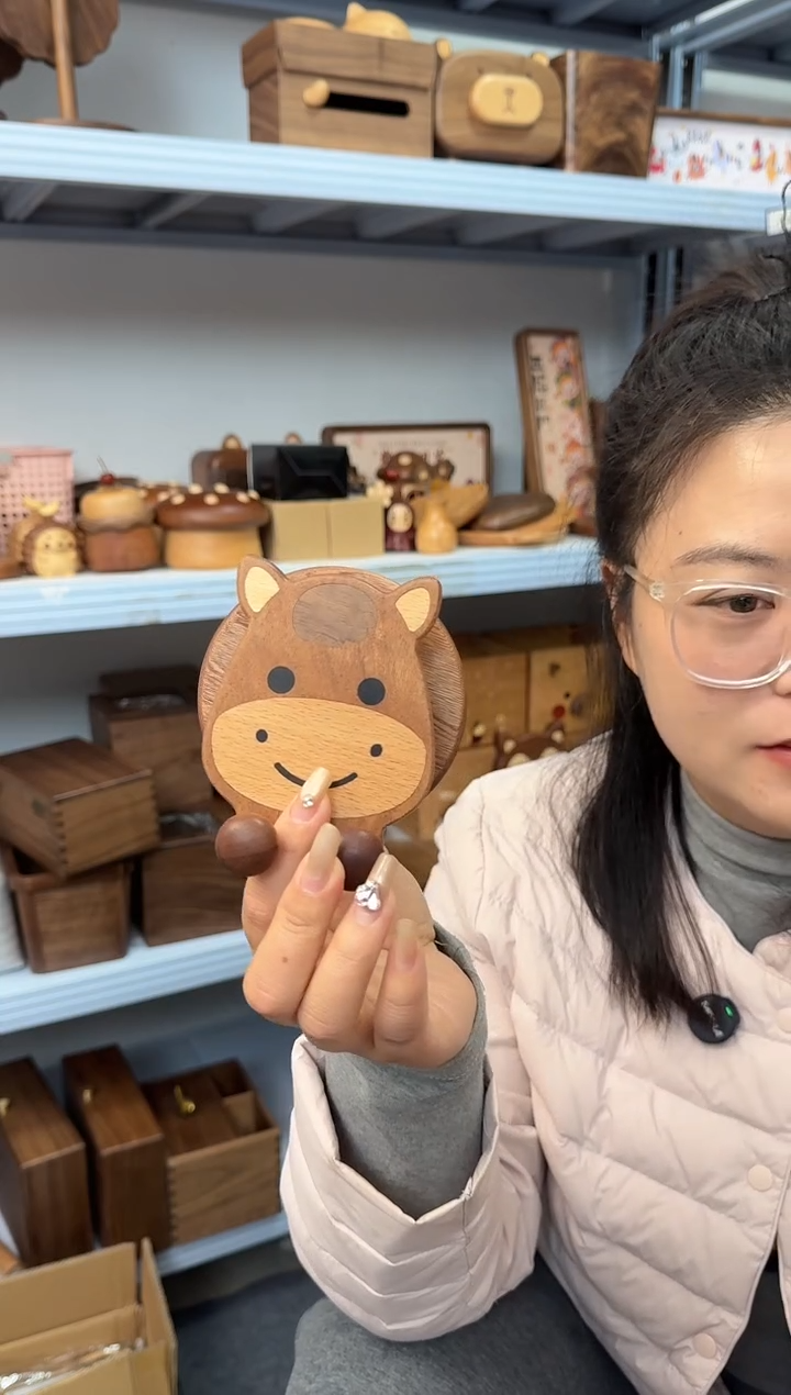 木乌檀木实木小马手机支架