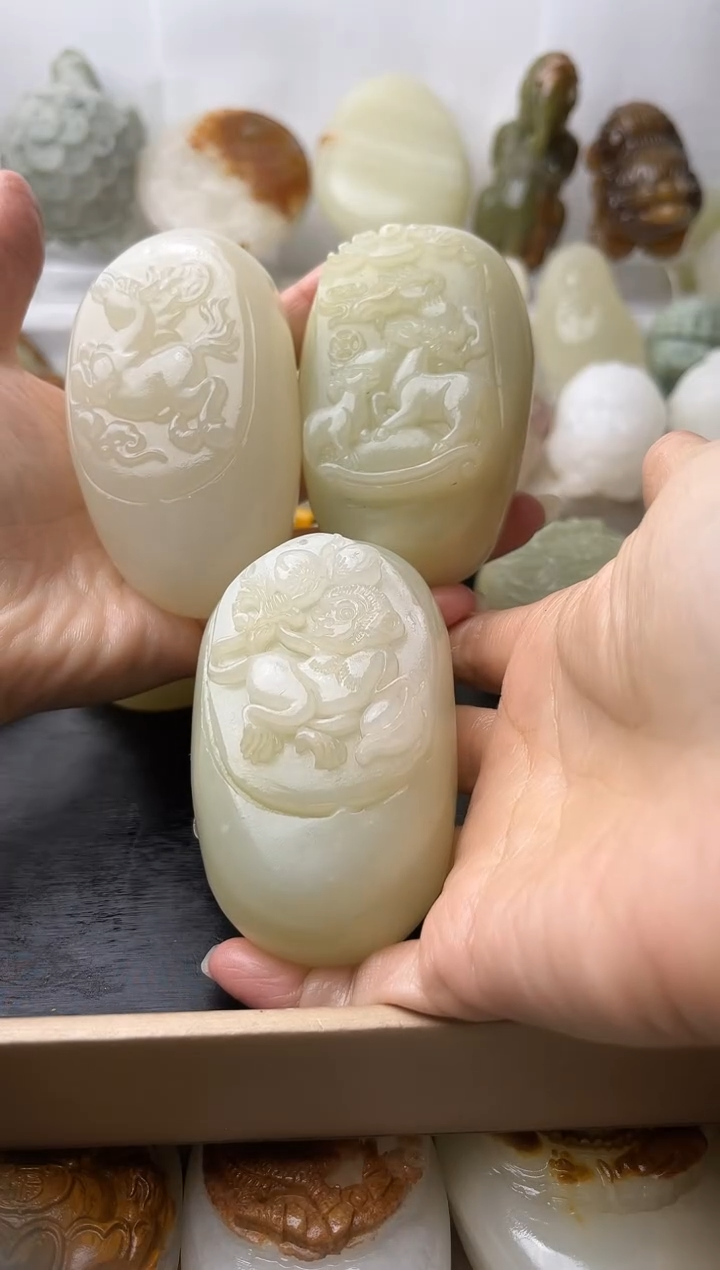 石材T**滴古青石棉纹正常不退换生肖3