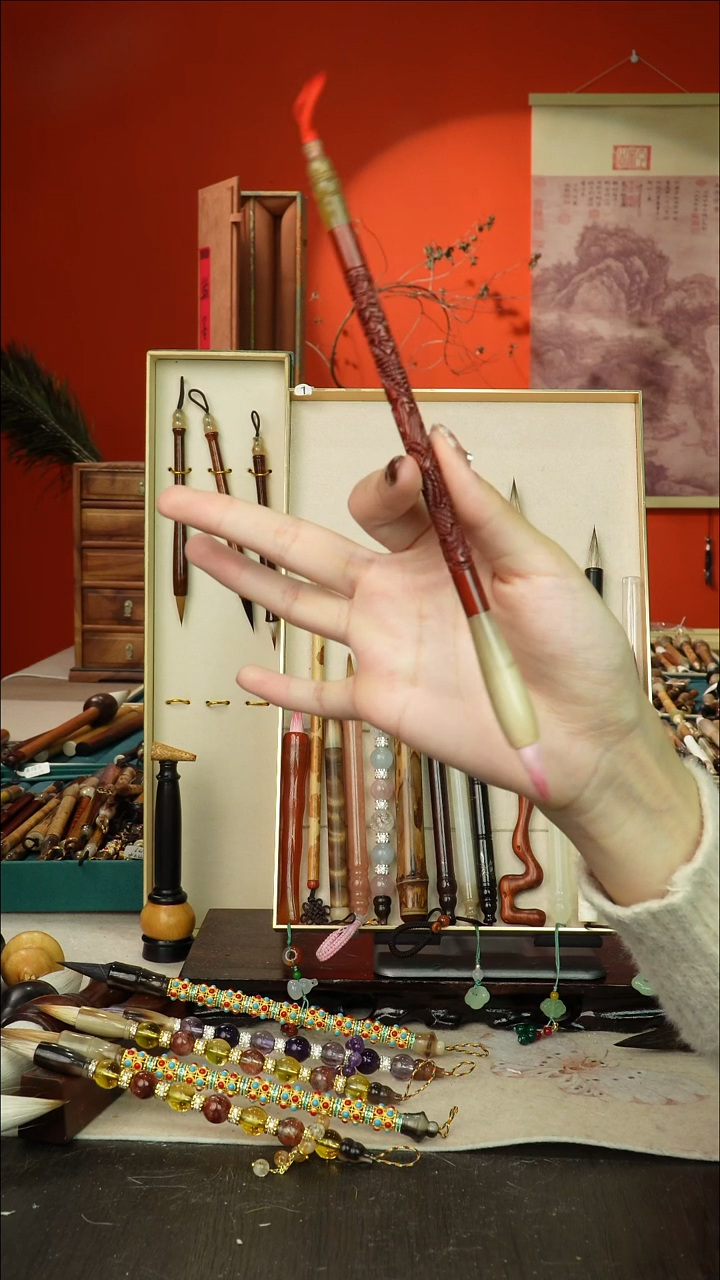 142号闪孤品高货毛笔链接 清水试笔 蘸墨不退