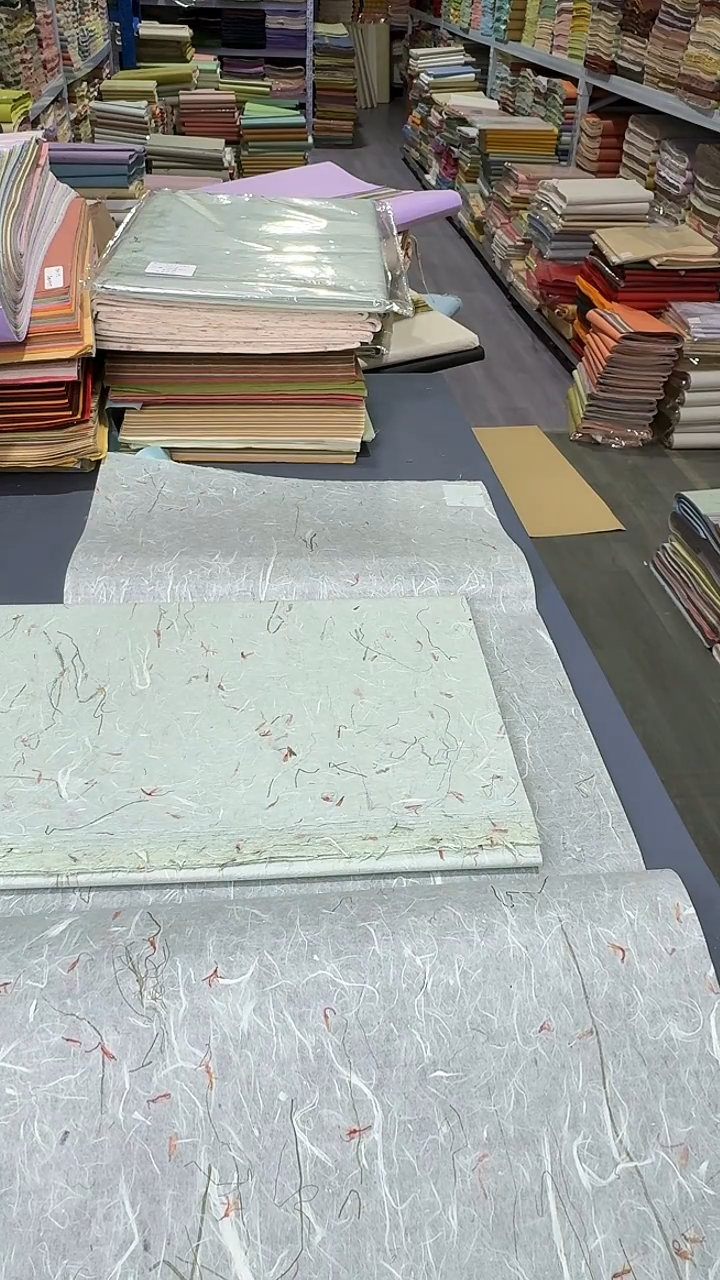 纯手工34*69cm25张浅蓝色青丝红花雁楮清水云龙