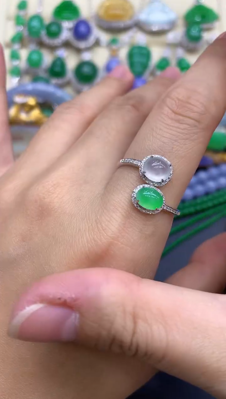 18K金镶嵌戒指翡翠143-中国好珍宝