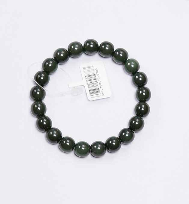 【吉玉0115-0705】新疆和田玉青玉手串9.5x10mm