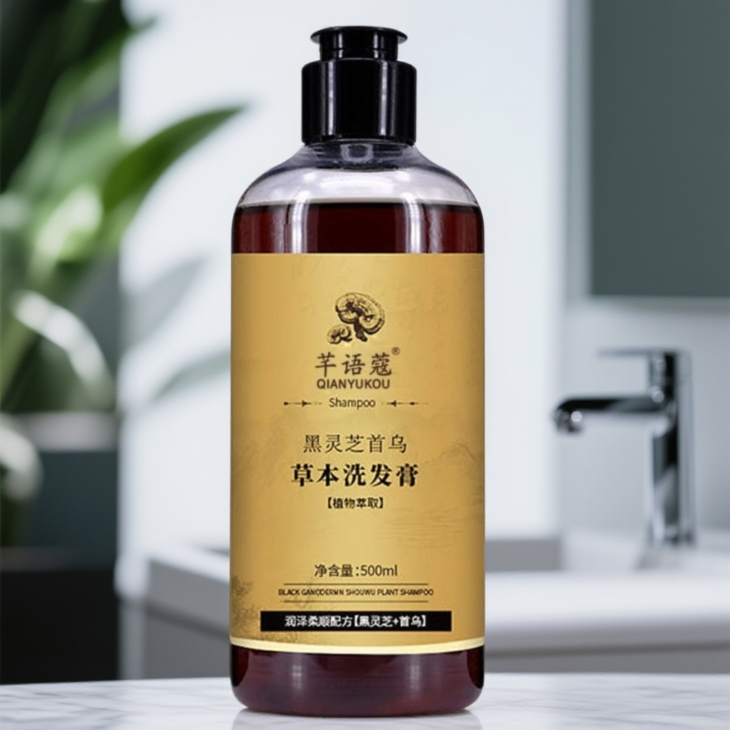 黑灵芝首乌奢养洗发膏草本萃取补水留香润泽柔顺头发
