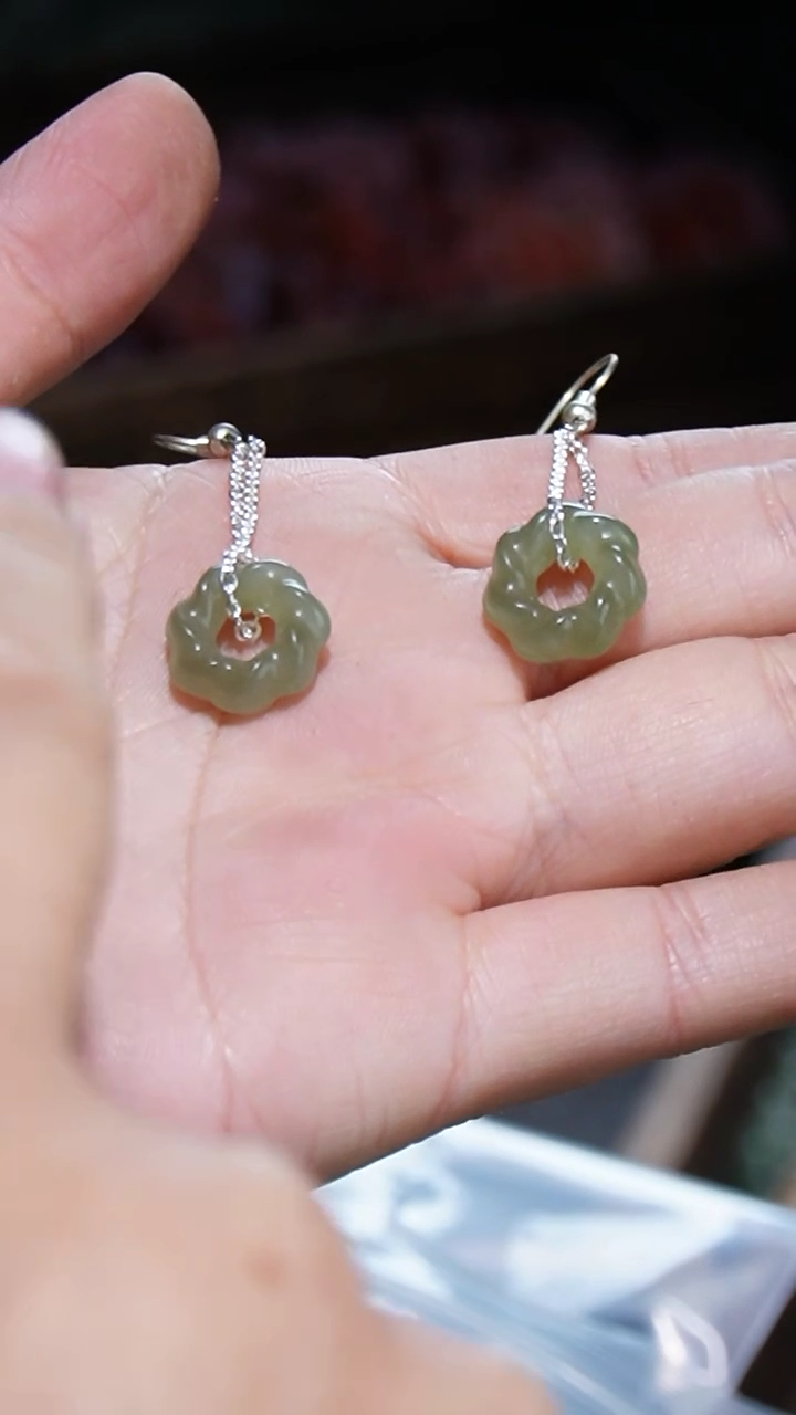 【闪购商品】和田玉耳坠未镶嵌0001