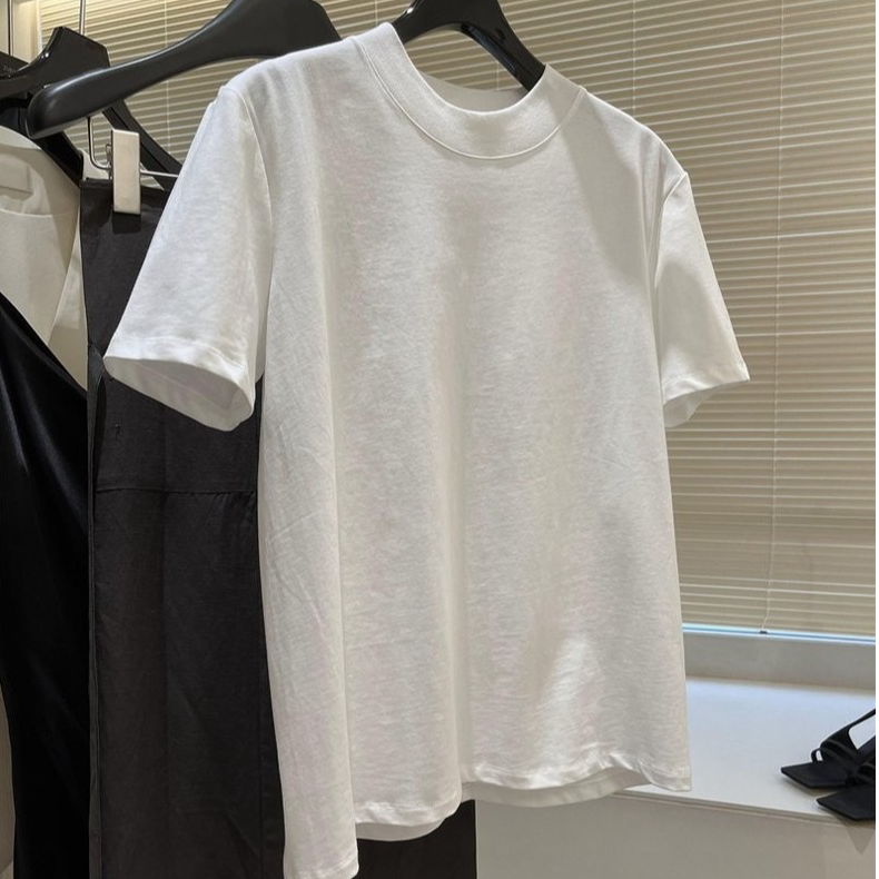 39-99《集合链接》白色休闲时尚T恤女夏季简约宽松纯色