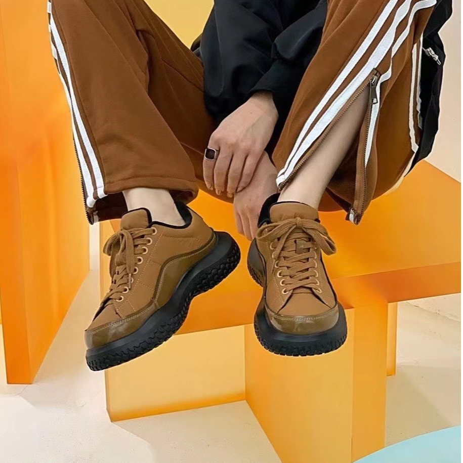 VEEFSHOW JL-3 (偏小一码)复古风老爹鞋女轻便厚底休闲圆头单鞋潮