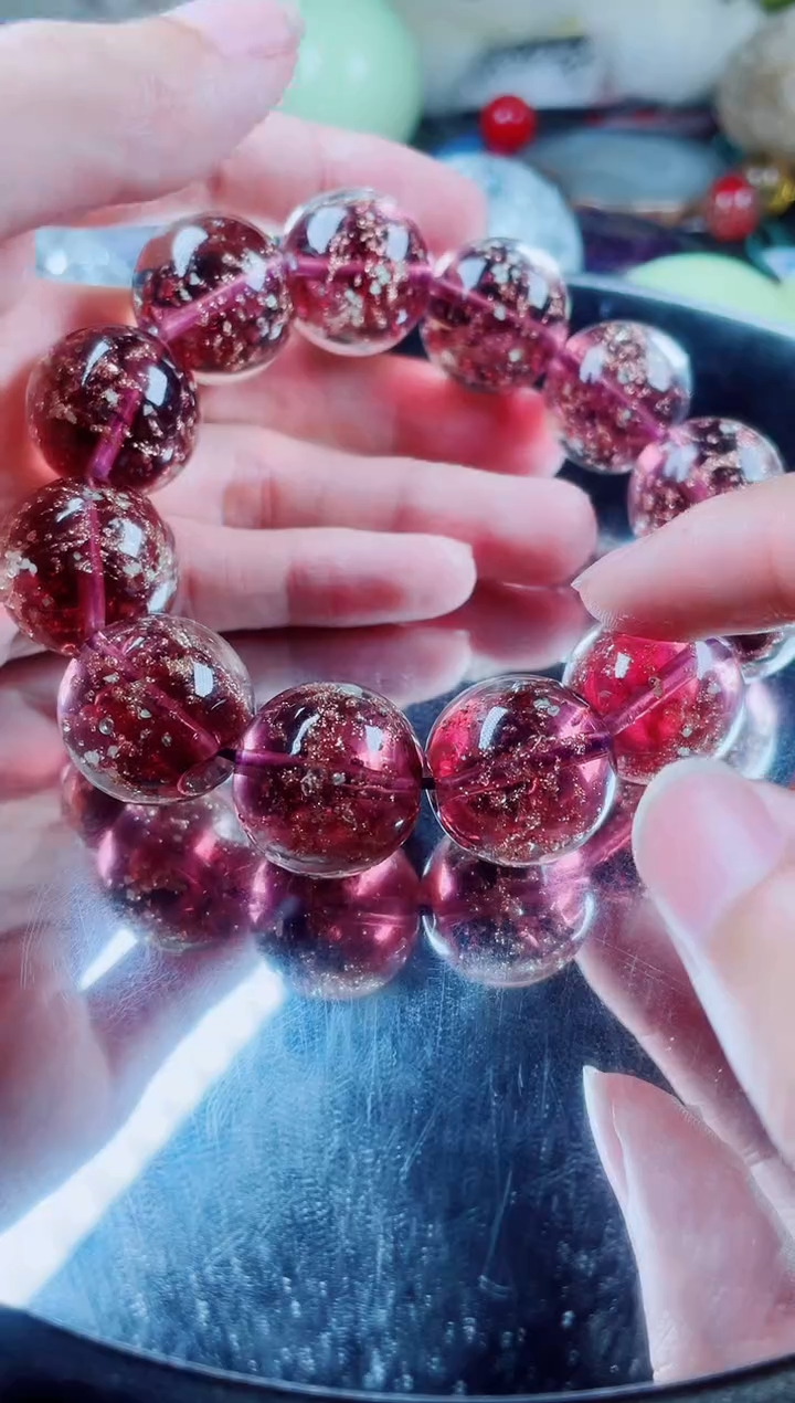 菱锰矿未镶嵌手串玫红手串卡20