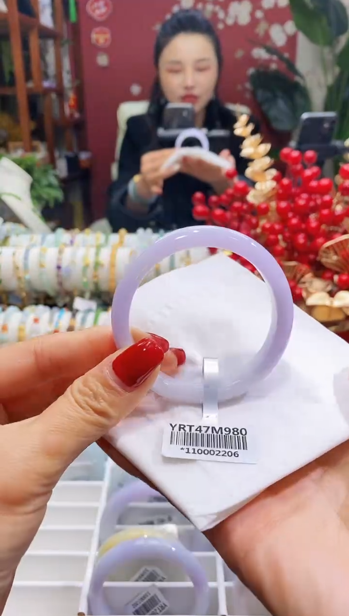 【闪购商品】翡翠手镯未镶嵌7小圈满紫5051/9.4*6.7