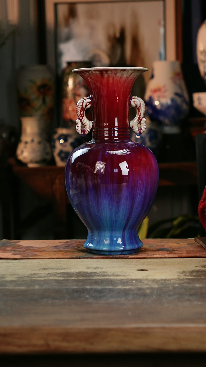 【闪购商品】瓷片景德镇纯手工釉下彩精品花瓶
