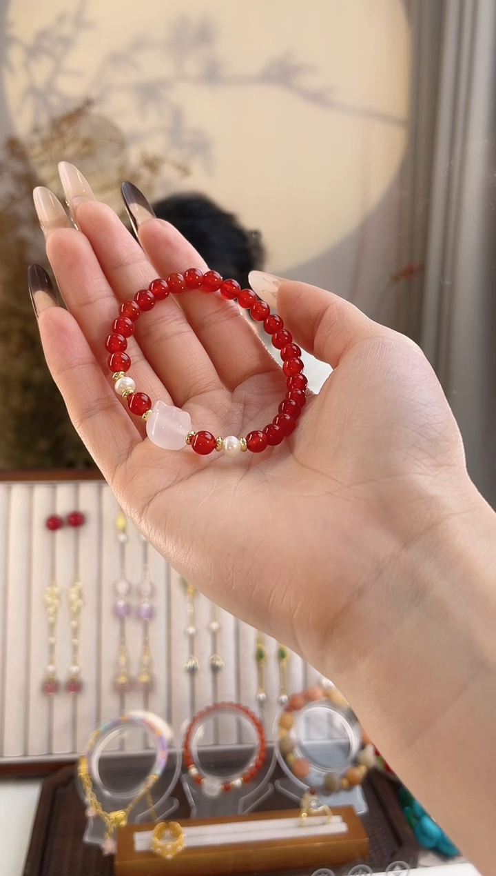 铜合金无红色猫咪手串