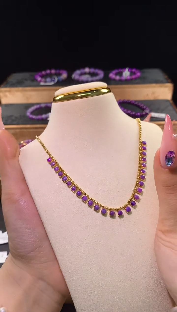 苏纪石（舒俱来）银S925镶嵌.项链