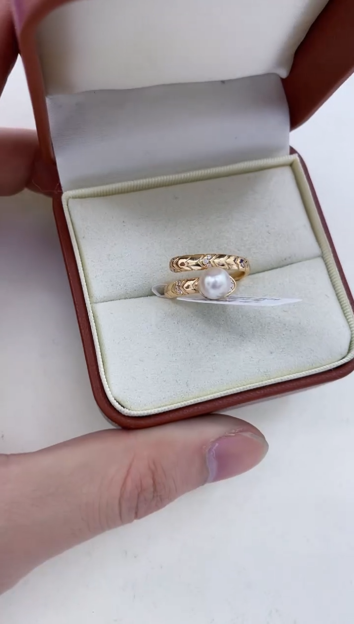 银S925镶嵌戒指海水珍珠  