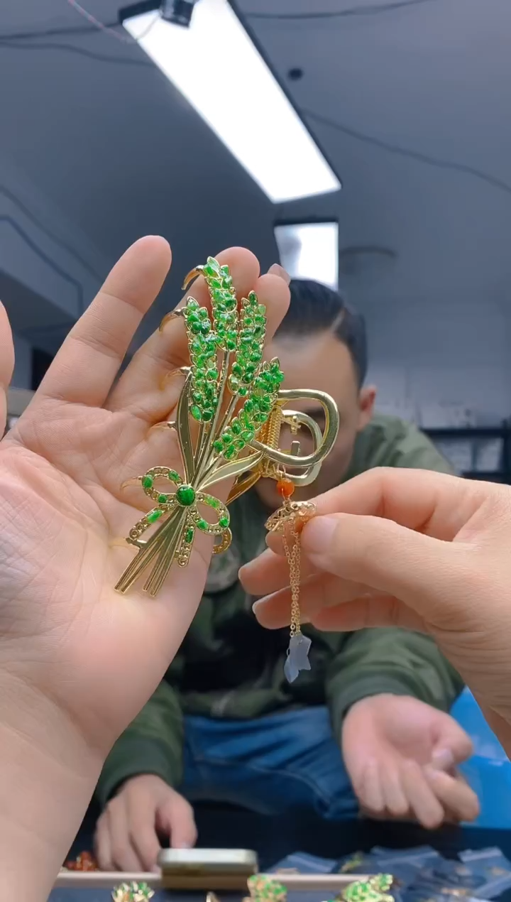 【闪购商品】翡翠耳饰合金355翡翠发簪