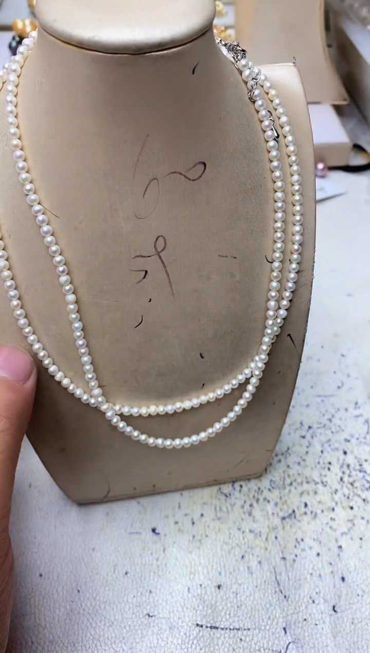 淡水珍珠银S925镶嵌颈饰1