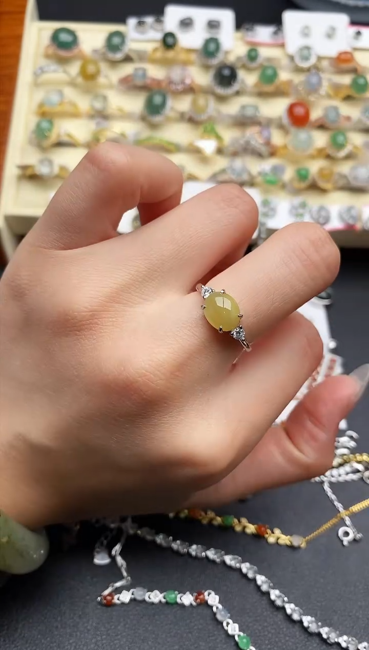 【闪购商品】翡翠戒指银S925镶嵌111111111+6