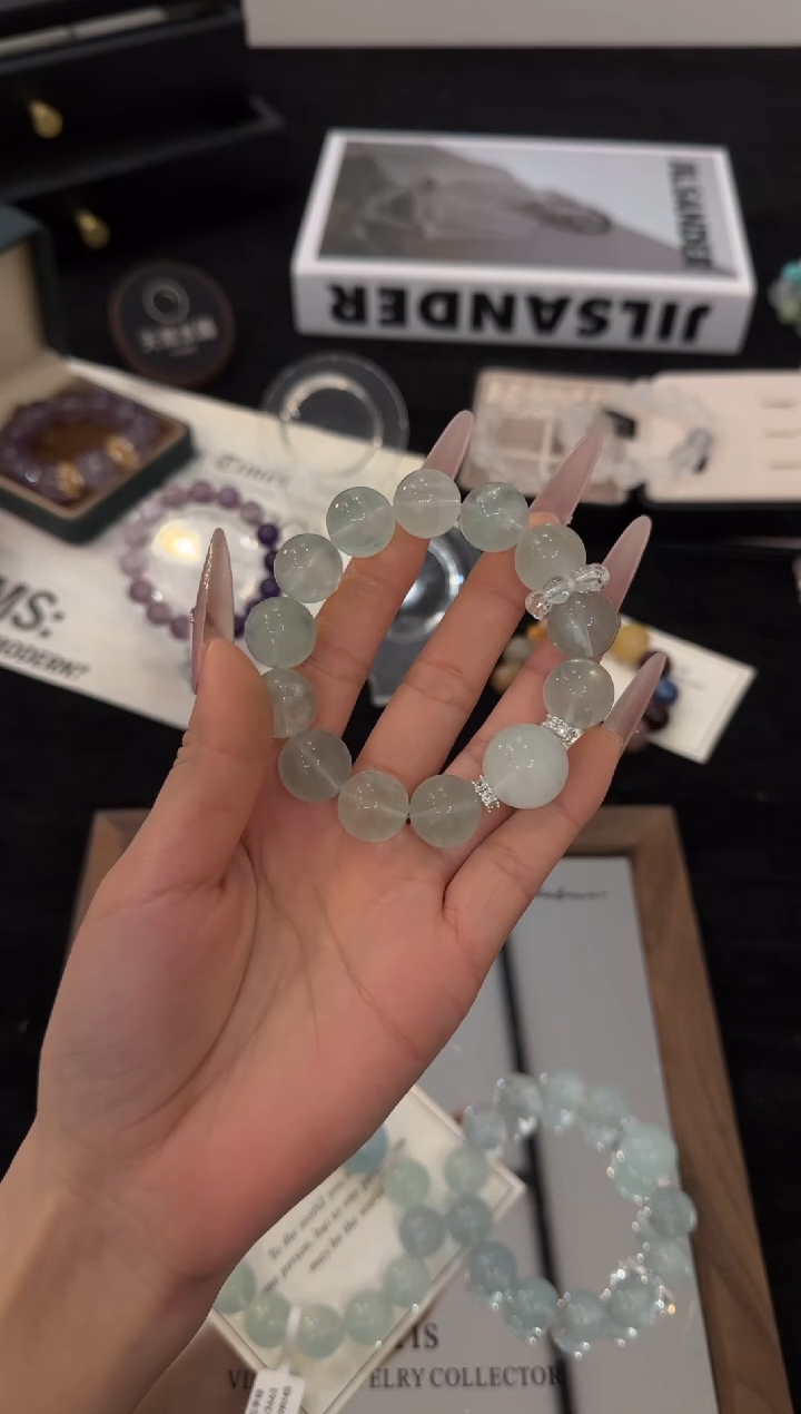 合金手链水晶绿萤石x3663