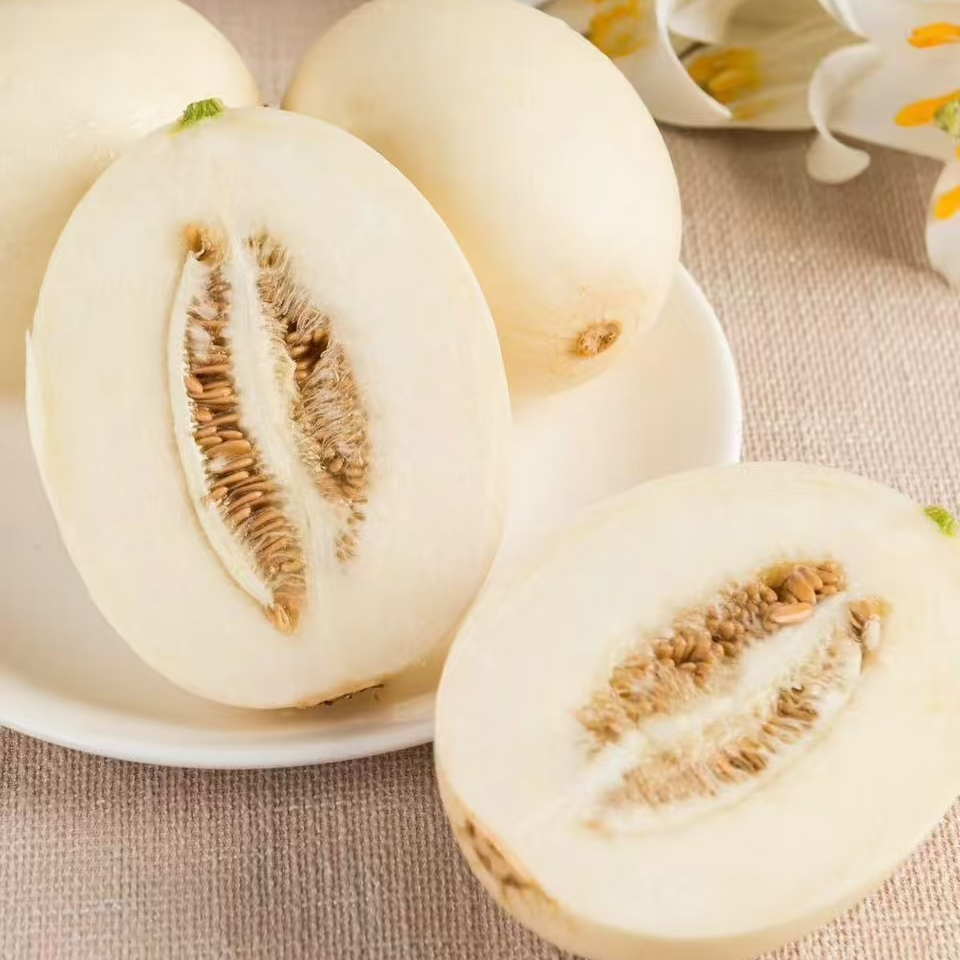 【陈灵岳甄选】“小金珠”新疆白玉雪梨蜜瓜一份 净重3.5-7斤