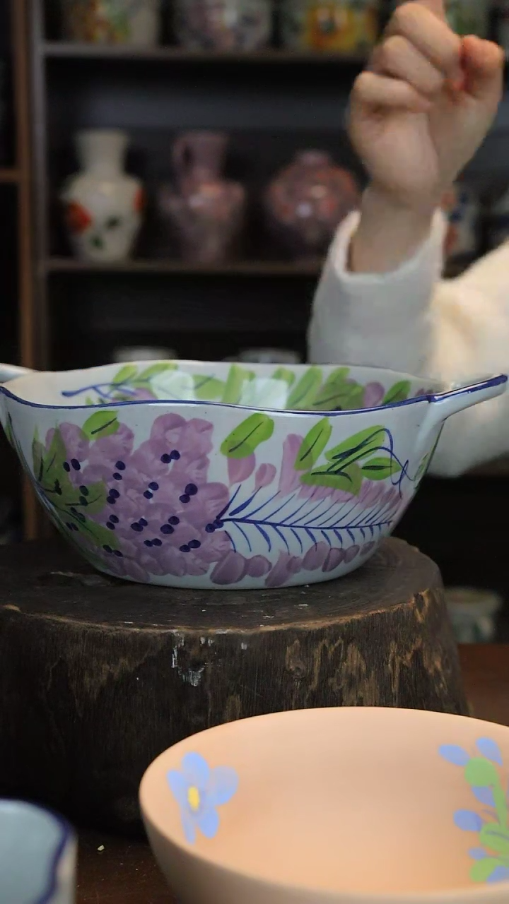 【闪购商品】椿野8寸双耳大汤锅（紫藤）C146