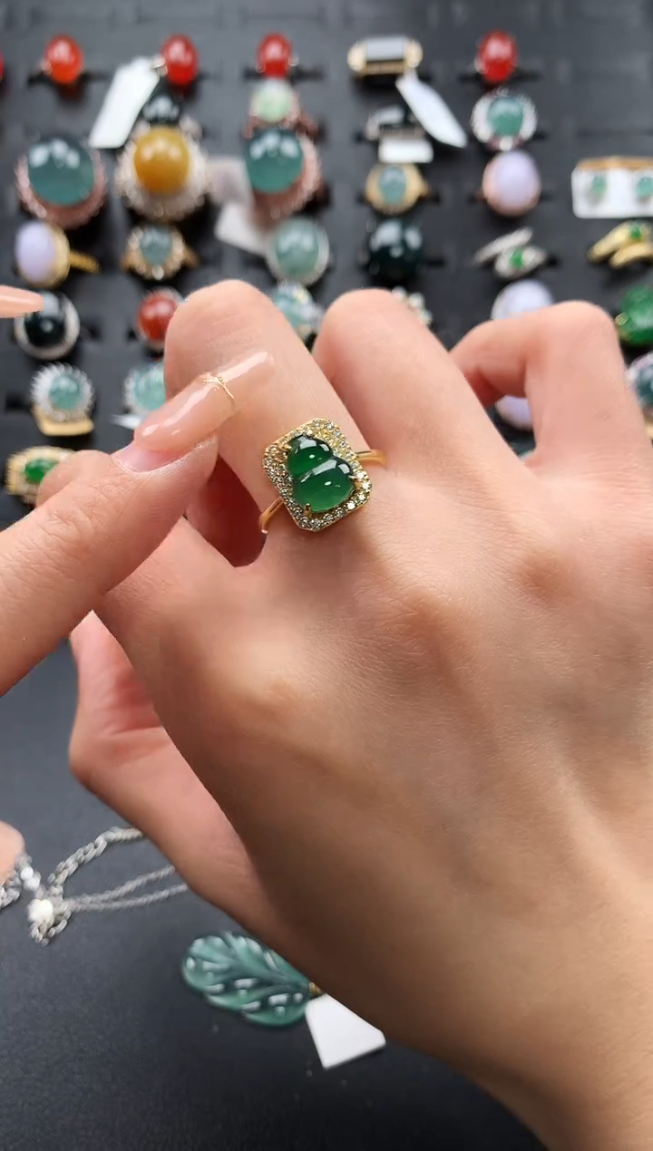 【闪购商品】翡翠戒指银S925镶嵌54646546