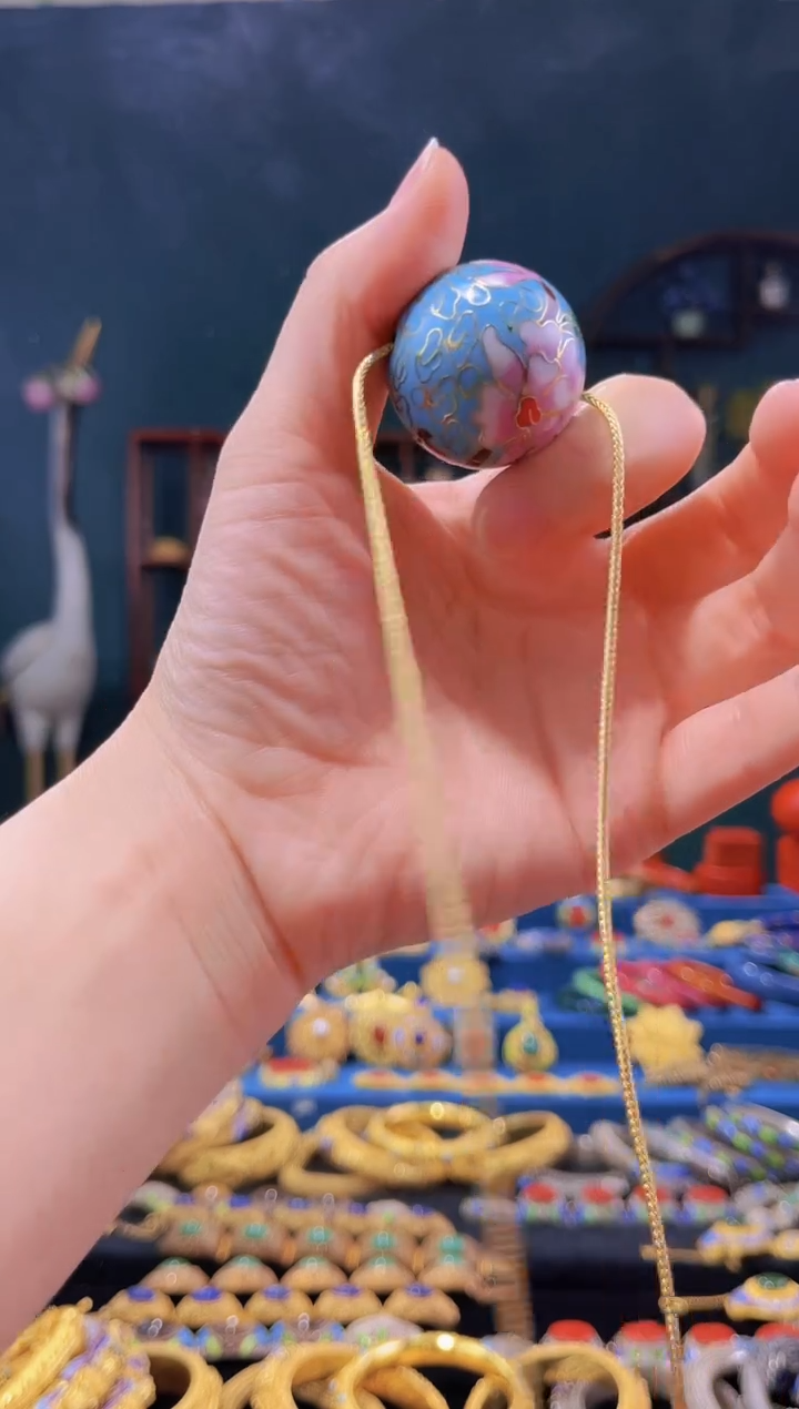 【闪购商品】景泰蓝3.0大珠链子天蓝色