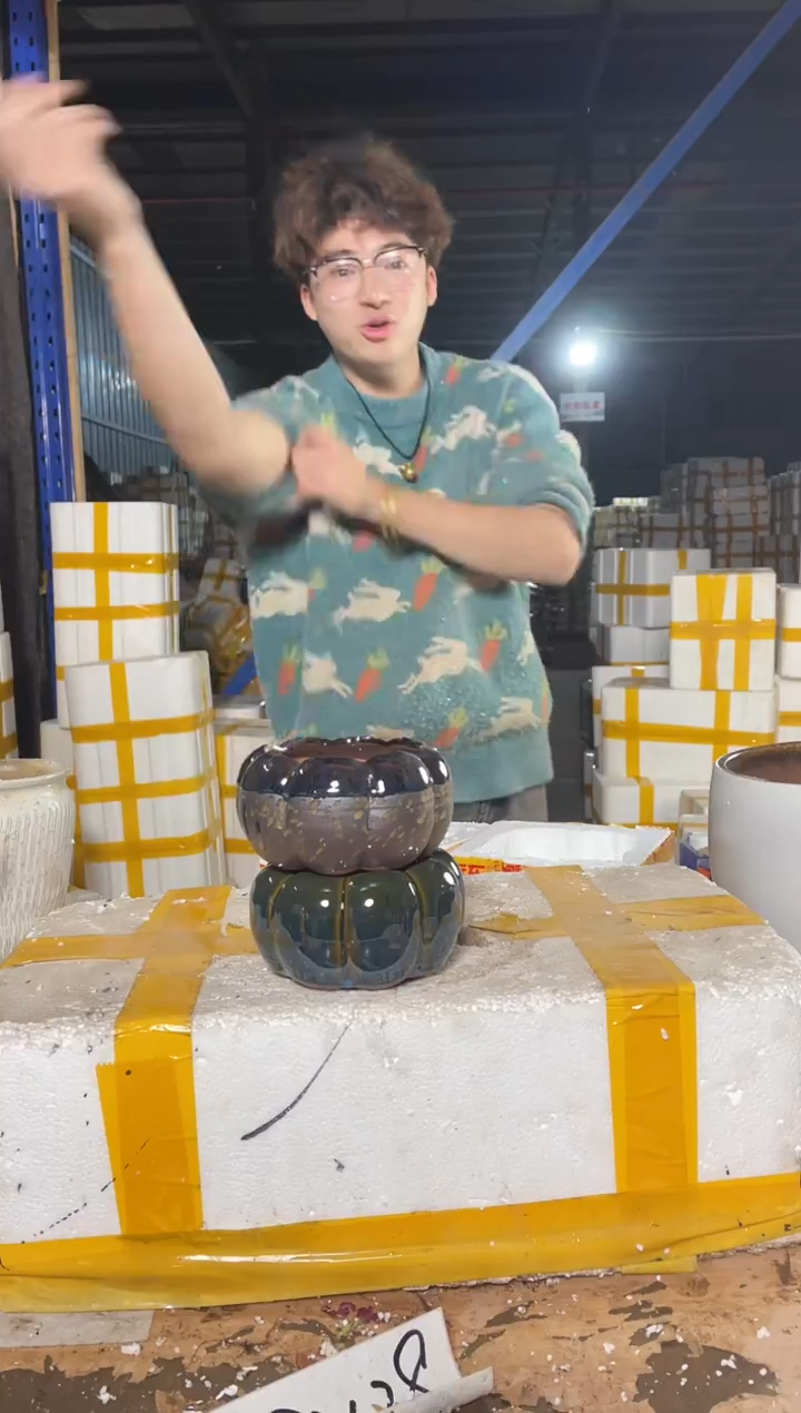 紫砂花盆宜兴紫砂粗陶花盆8.8/14