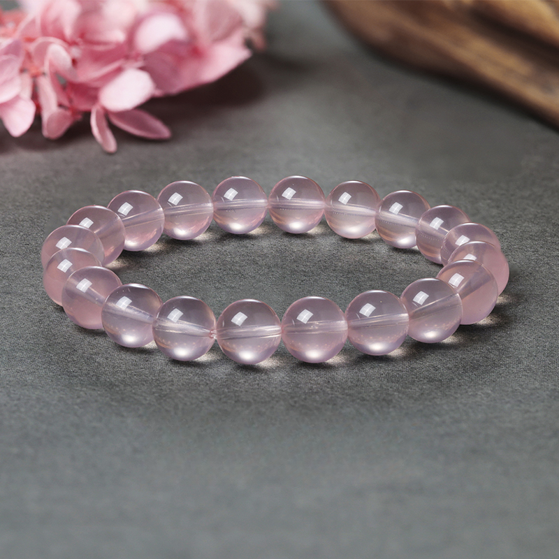 【星光粉】天然莫桑比克透体粉晶女粉水晶手串送闺蜜礼物多样性发货