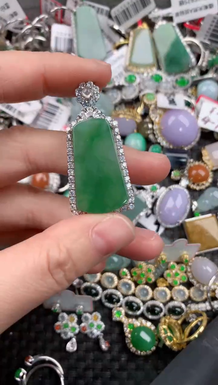 银S925镶嵌戒指翡翠444     7