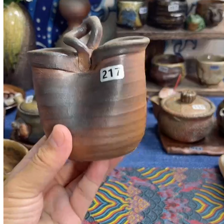 217花入日式备前烧茶具茶器茶周边