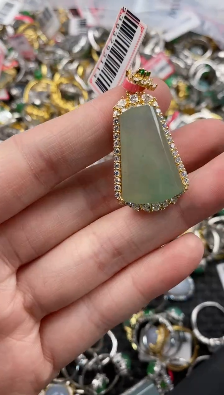 银S925镶嵌戒指翡翠444   10