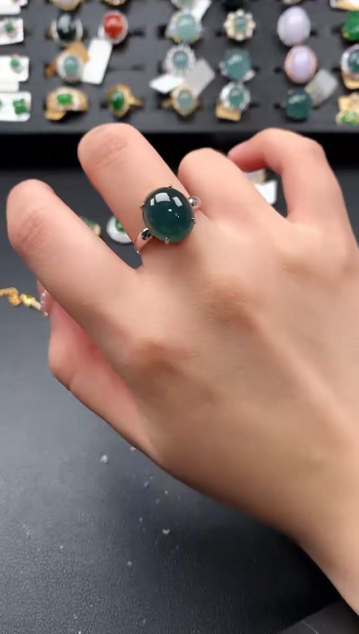【闪购商品】翡翠戒指银S925镶嵌5214