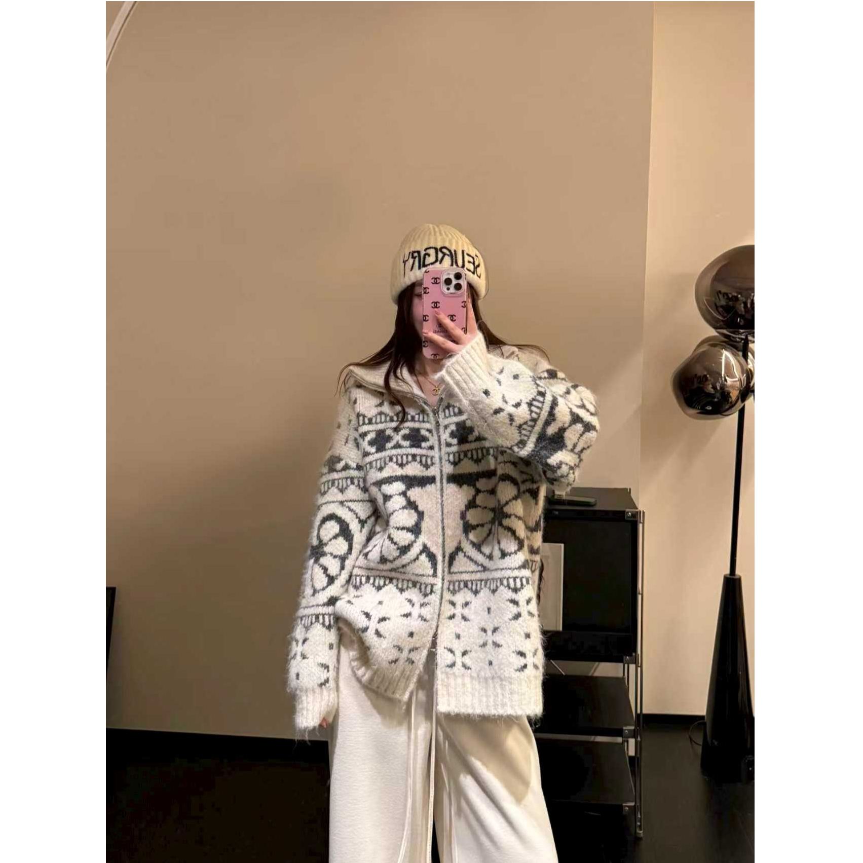 MMAN【提花 大毛衣】冬季新款时尚百搭温柔风拉满慵懒感爆款毛衣