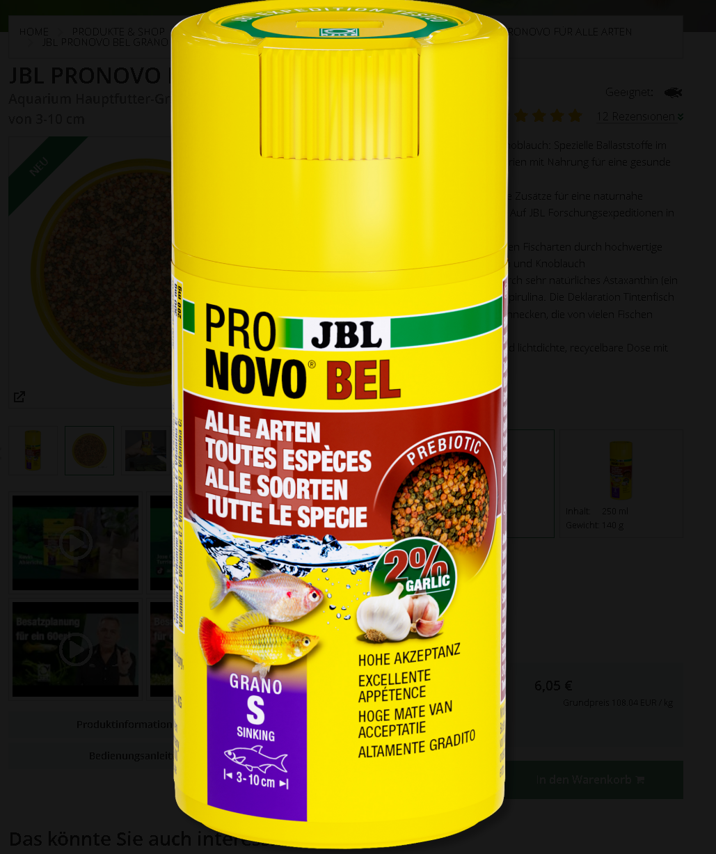 JBL PRONOVO BEL GRANO S 颗粒鱼粮 56g/100ml