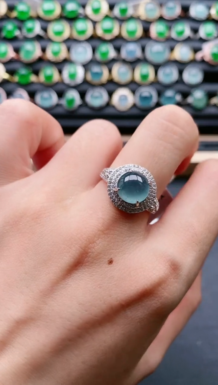 【闪购商品】翡翠戒指银S925镶嵌1111