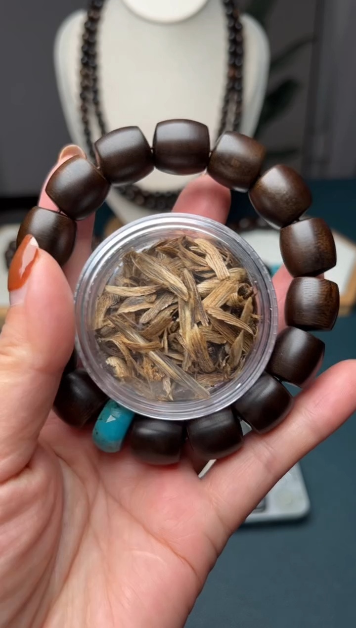 沉香沉香碎屑14mm单圈越南芽庄白奇楠沉水