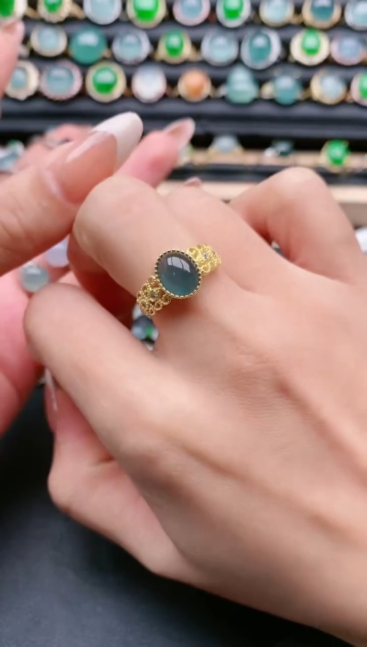 【闪购商品】翡翠戒指银S925镶嵌11111