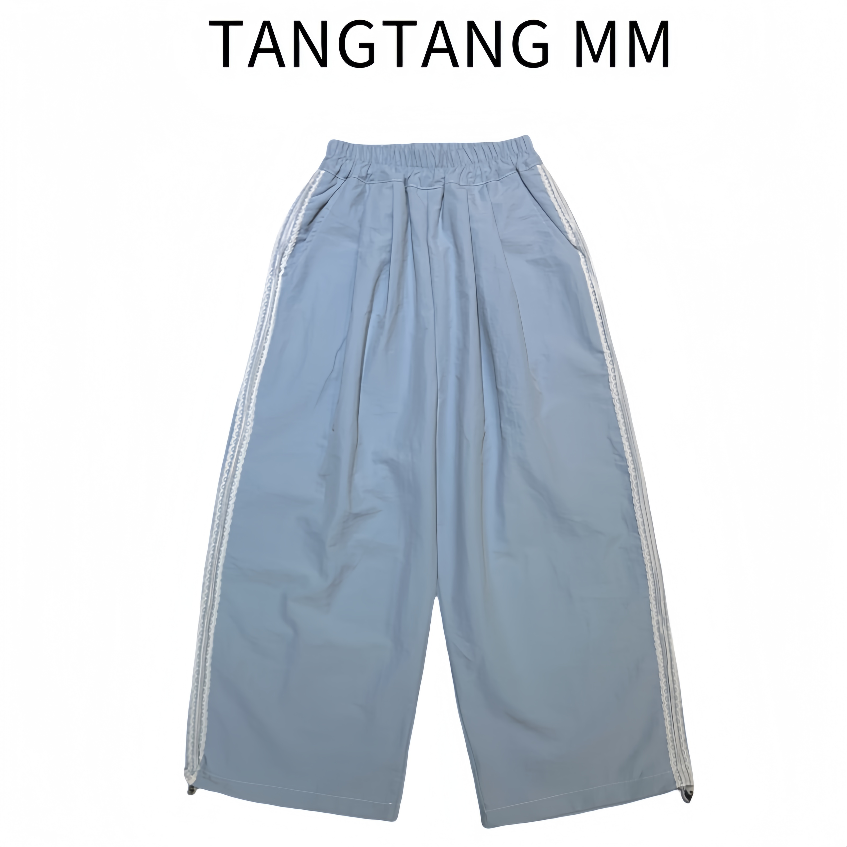 女童裤子夏装新款儿童韩版宽松休闲裤女孩洋气百搭侧缝花边直筒裤