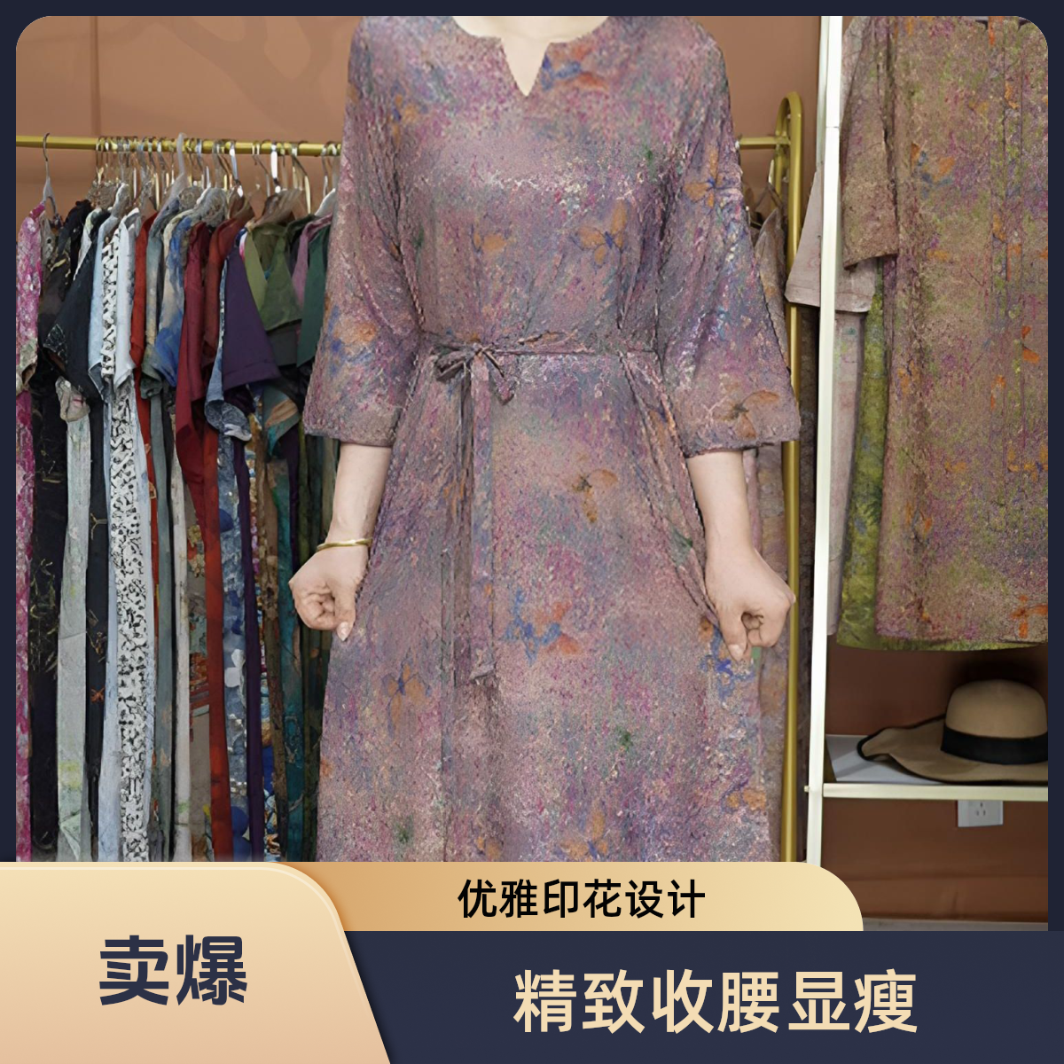 雪【彩蝶】新款高级洋气夏季收腰气质显瘦连衣裙时尚裙子9885