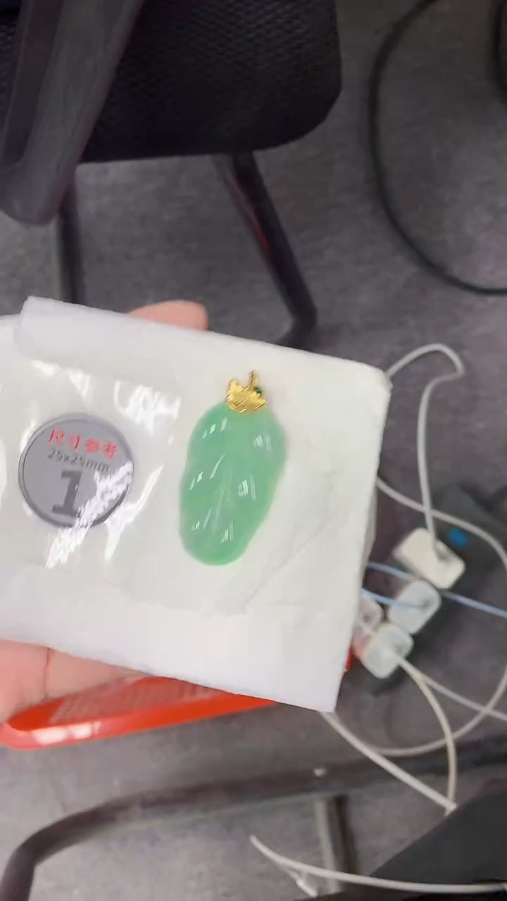 颈饰银S925镀金镶嵌翡翠 天然缅甸A货百元以上9元证书费自理