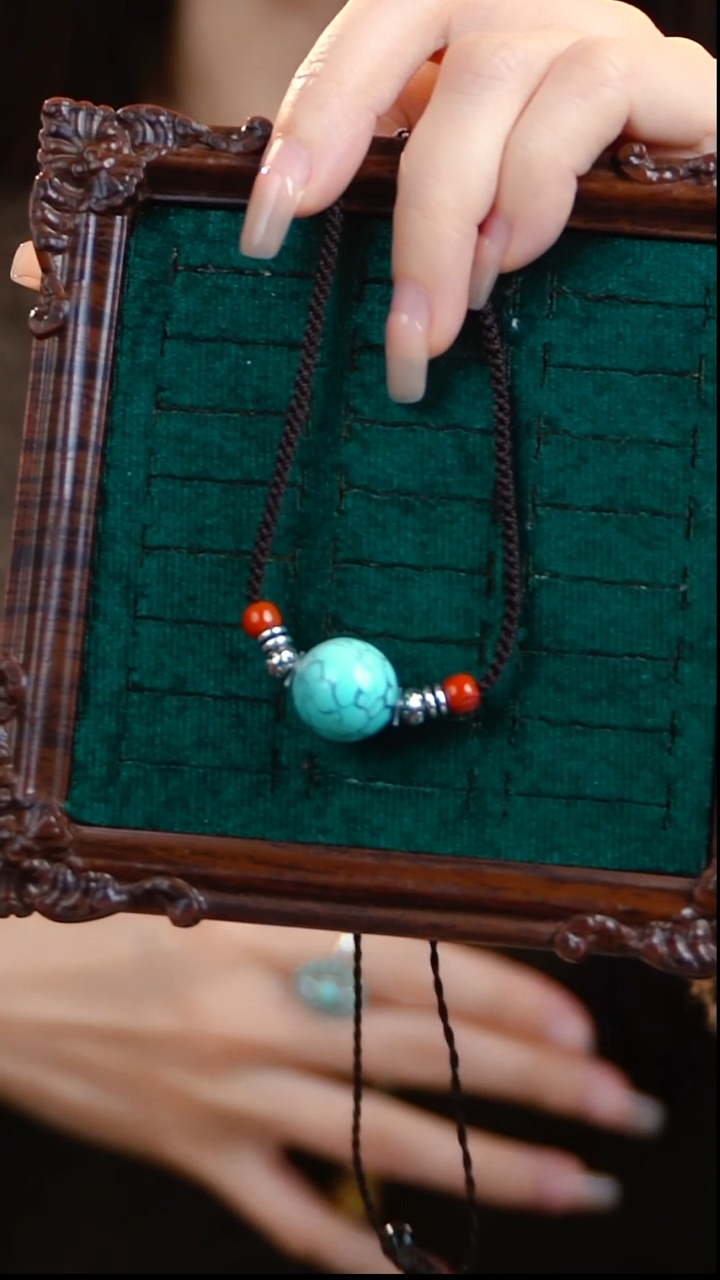 未镶嵌绿松石项链圆珠