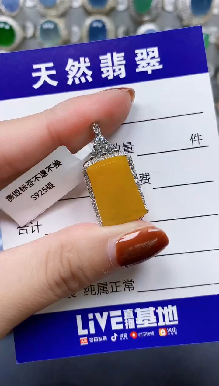 翡翠银S925镶嵌颈饰798