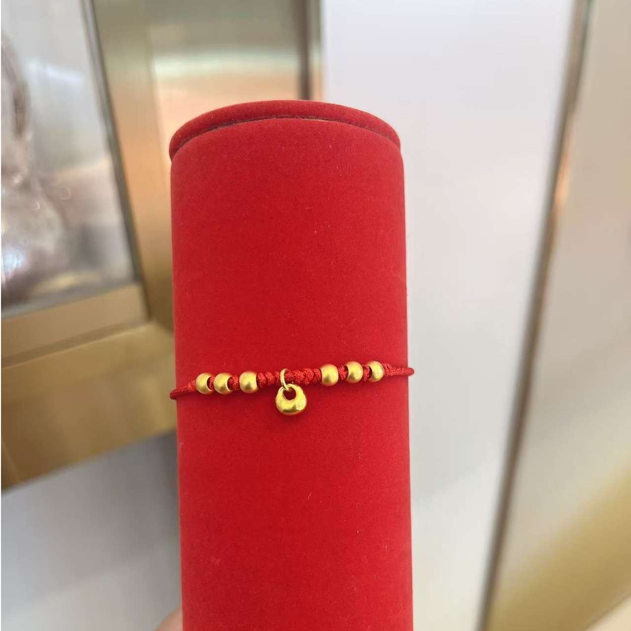 足金手工编绳手链 金珠福袋 足金999 1.18g非质量问题不退不换