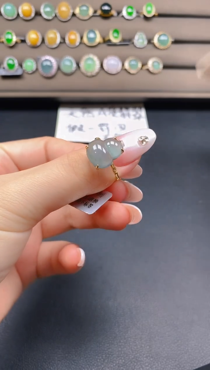 翡翠戒指银S925镶嵌5