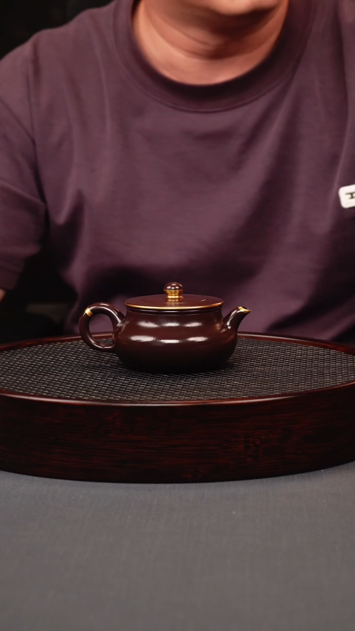 茶壶紫砂.王海东紫泥小品描金