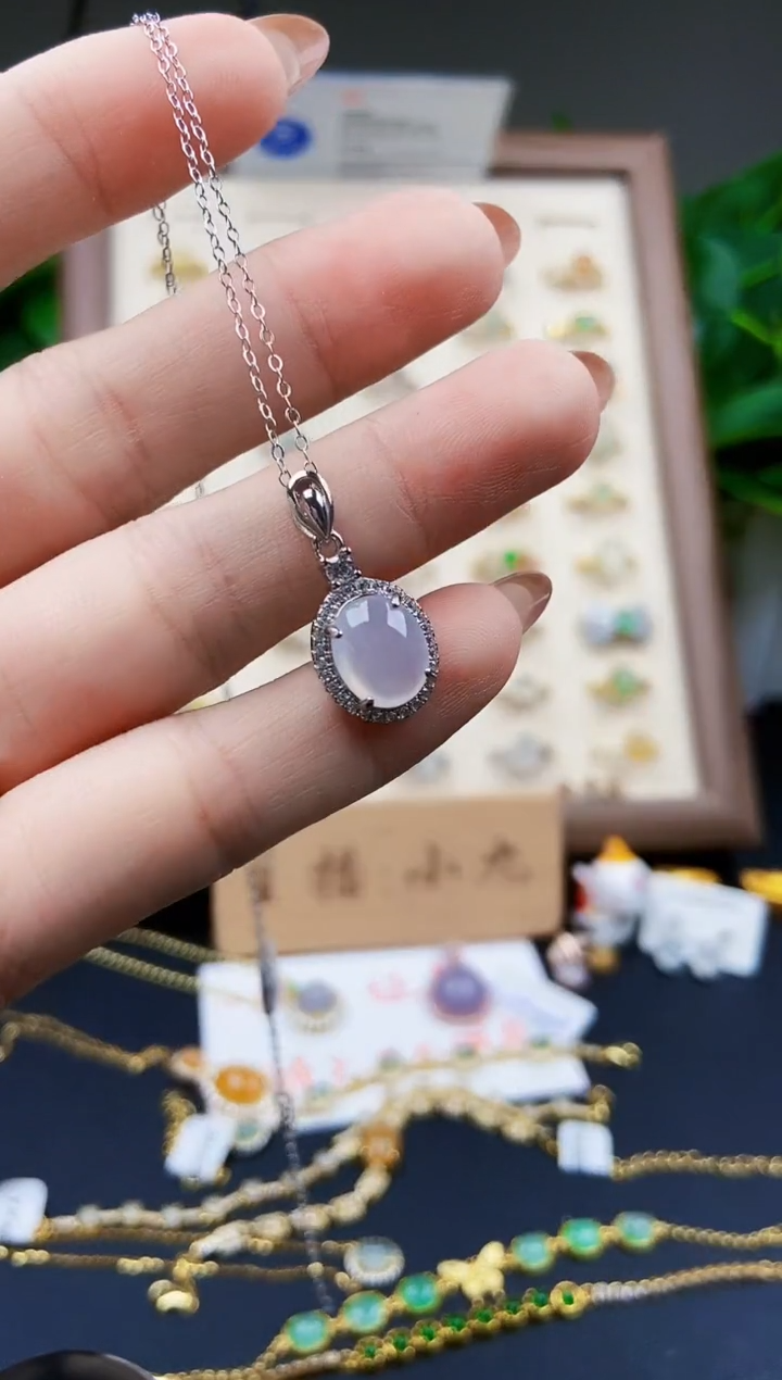 颈饰银S925镶嵌翡翠12
