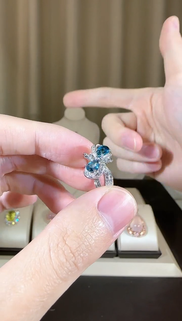 【闪购商品】托帕石戒指银S925镶嵌时尚